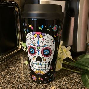 Day of the Dead Sugar Skull Halloween travel insulated mug
